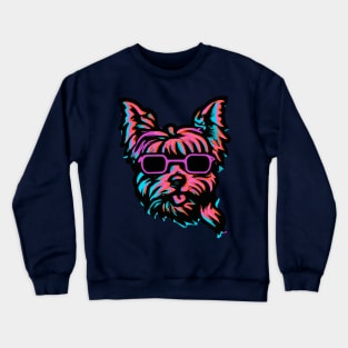 Yorkshire Terrier Synthwave Dog Lover Yorkie Crewneck Sweatshirt